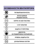 Вентилятор накладной QUADRO D100 тяг.выкл. ERA