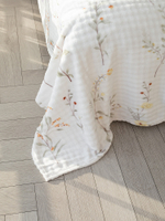 Плед DeNASTIA Цветы 200x220 100% полиэстер белый