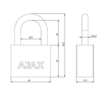 Замок навесной PD-3040 (PD-30-40) 3 fin key /блистер