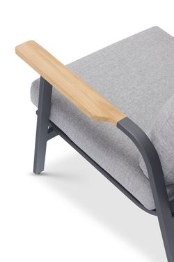 Malmo с 3-х местным диваном, комплект лаунж мебели антрацит/серый, алюминий