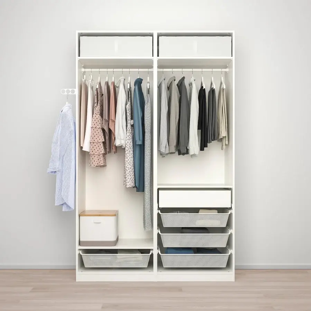 Шкаф-купе - PAX / HOKKSUND IKEA/ ПАКС/ ХОККСУНД ИКЕА, 150x66x236 см, белый