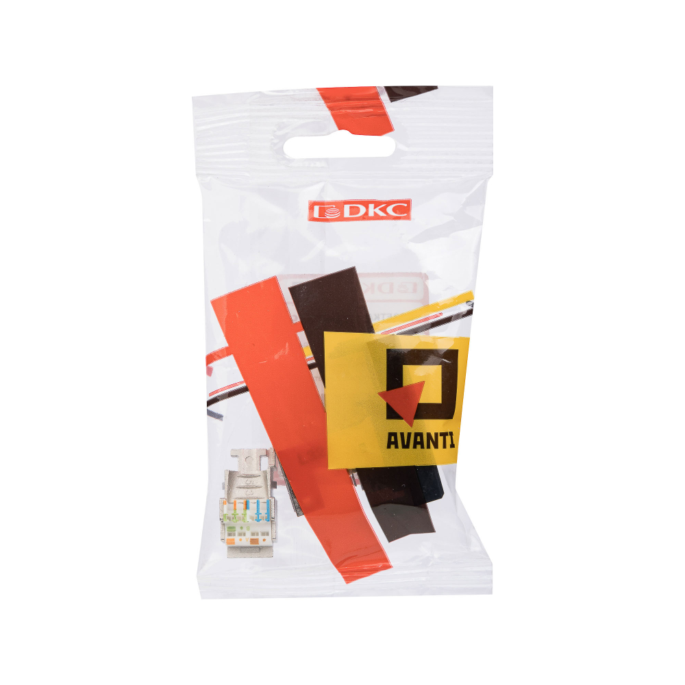 Компьютерная розетка RJ-45 модульная, кат.6 экранированная, "Avanti","Черный квадрат", 1 модуль