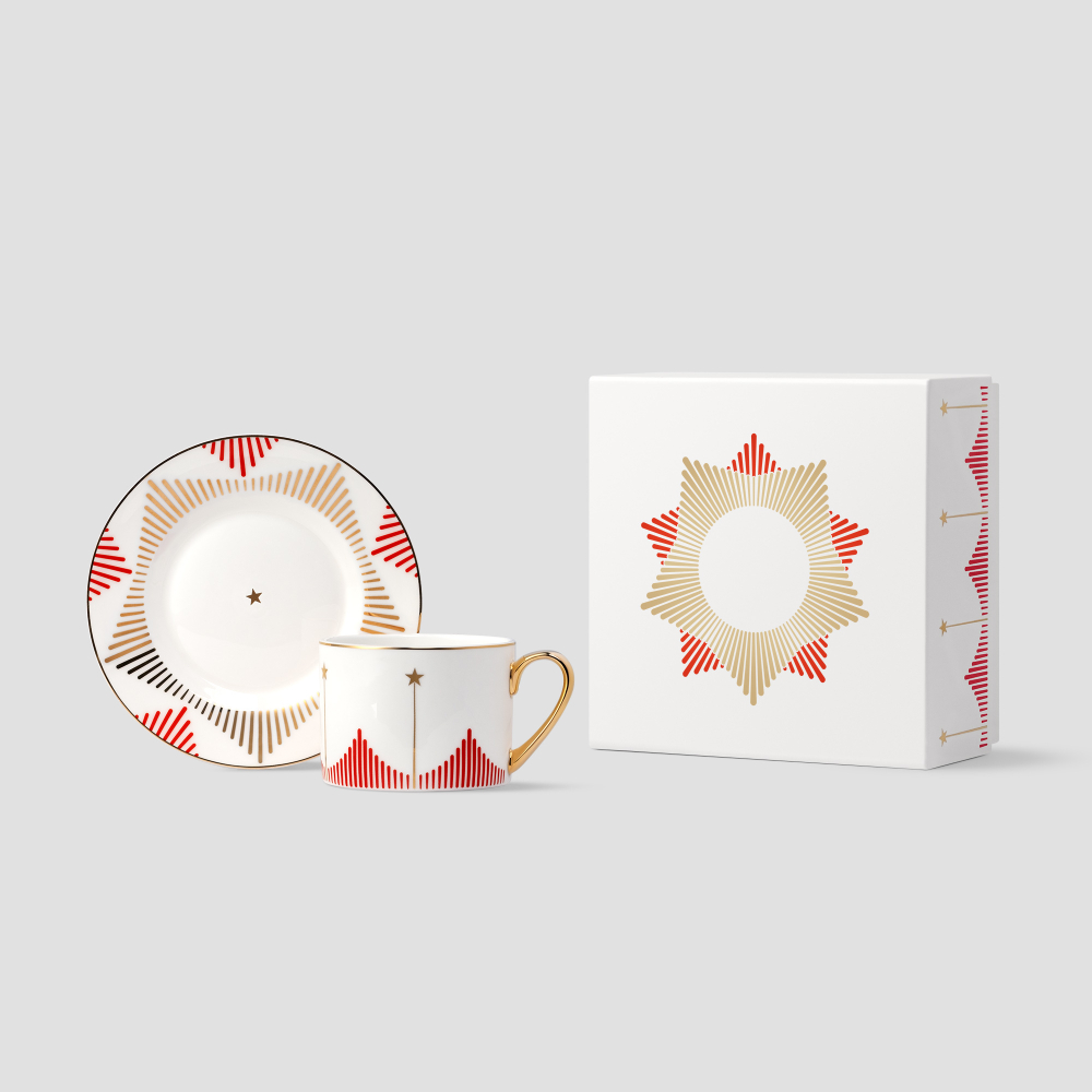 Чайная пара Farforite «Патриотическая» 250 мл в подарочной коробке