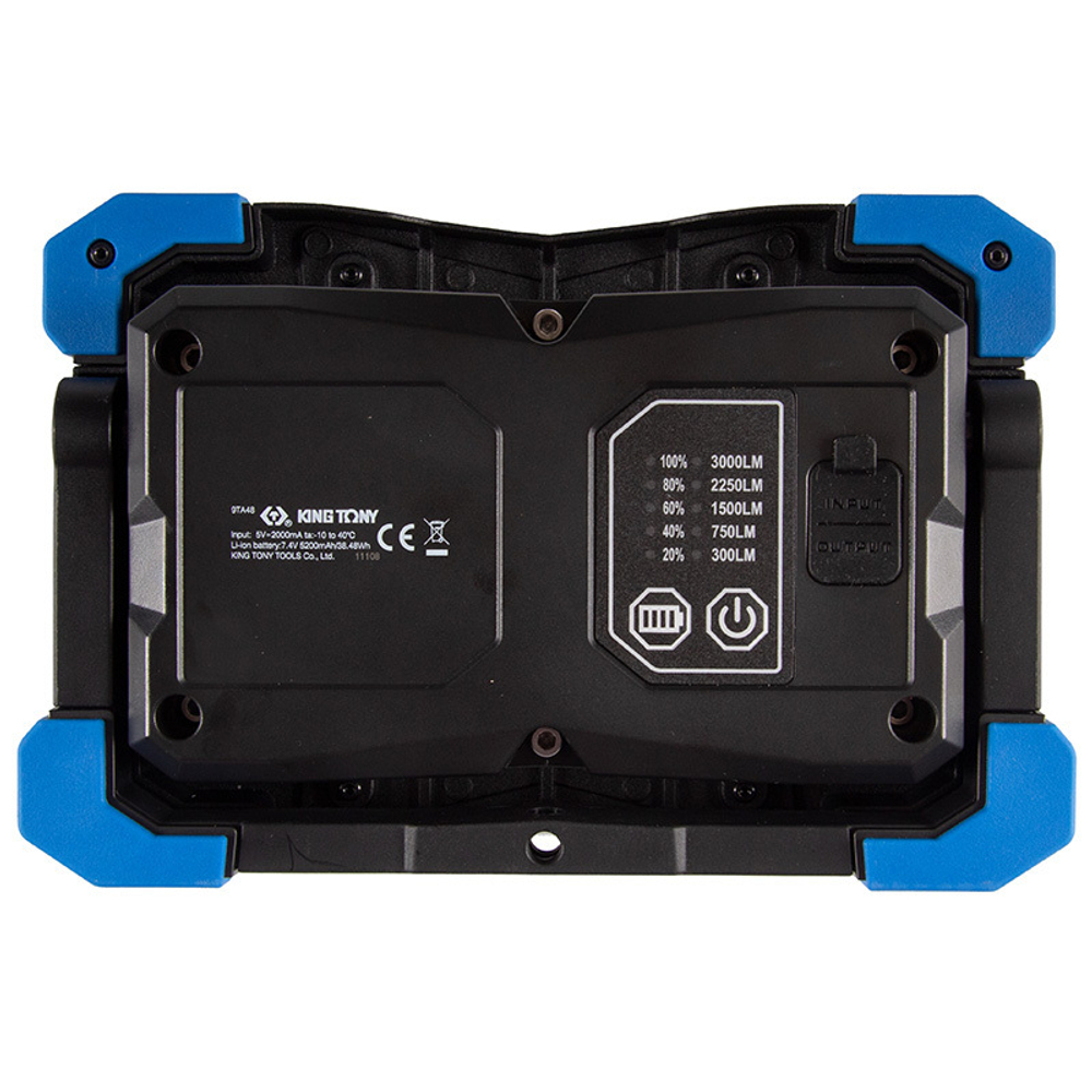 KING TONY (9TA48A) Фонарь-прожектор светодиодный, 1 элемент, Li-Ion, 3000 люмен