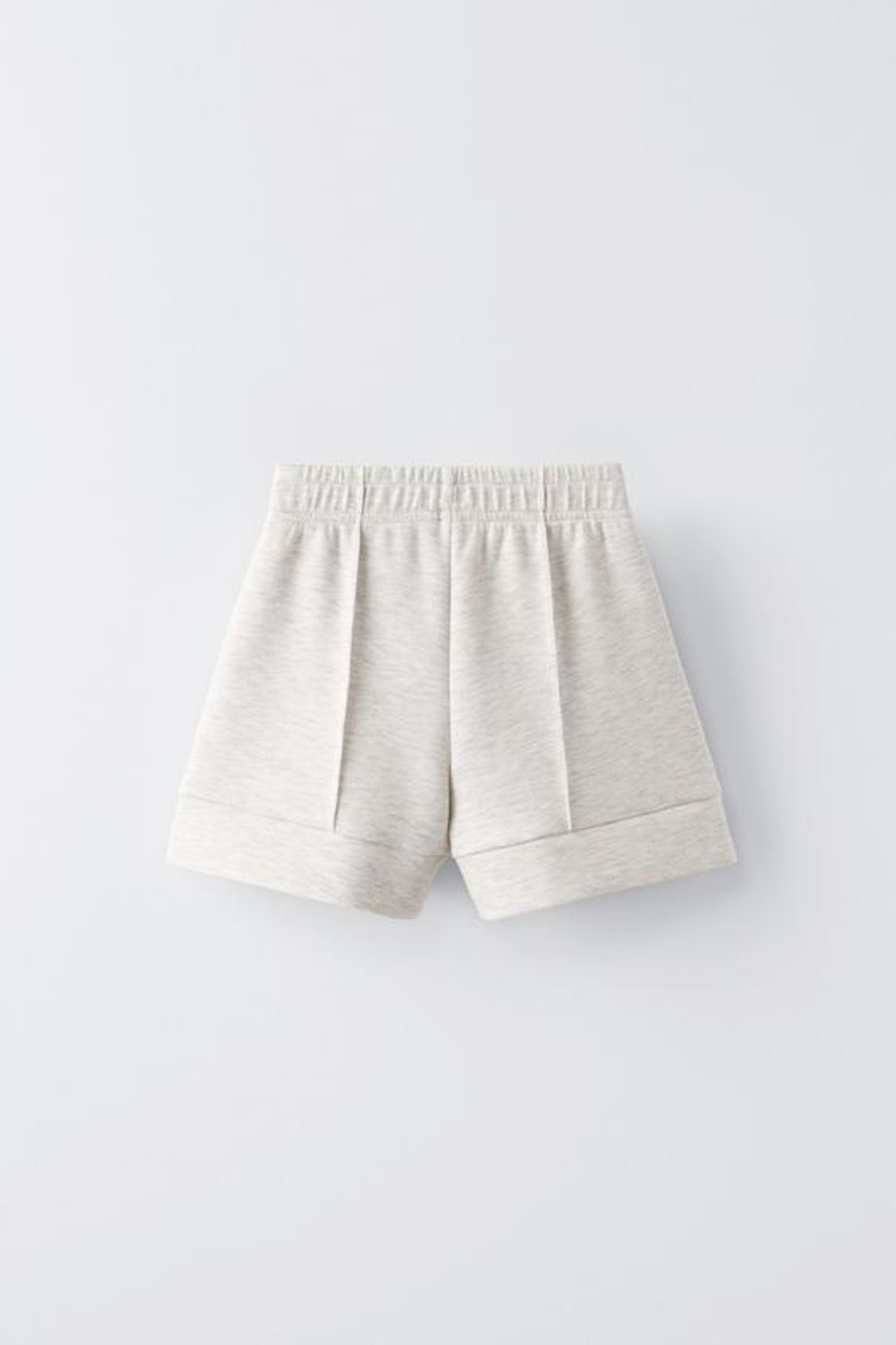 ZARA БЕРМУДЫ С НАДПИСЬЮ И ДЕКОРАТИВНЫМИ ШВАМИ, СЕРЫЙ С МЕЛАНЖЕВЫМ ЭФФЕКТОМ