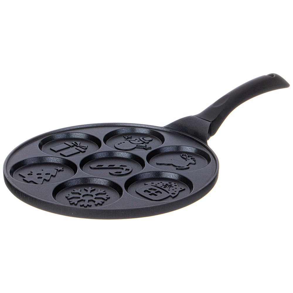 СКОВОРОДА AGNESS "ЗИМНЯЯ ЗАБАВА" ДЛЯ ОЛАДИЙ С АНТИПРИГАР.ПОКРЫТИЕМ ДИАМЕТР=26.5 СМ.(КОР=6ШТ)