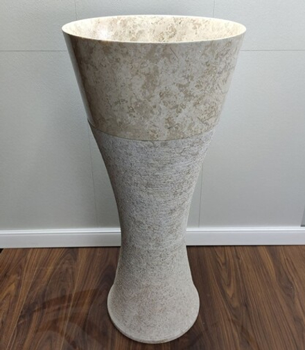 Раковина напольная из мрамора Cream MN-61362 (40*40*90)