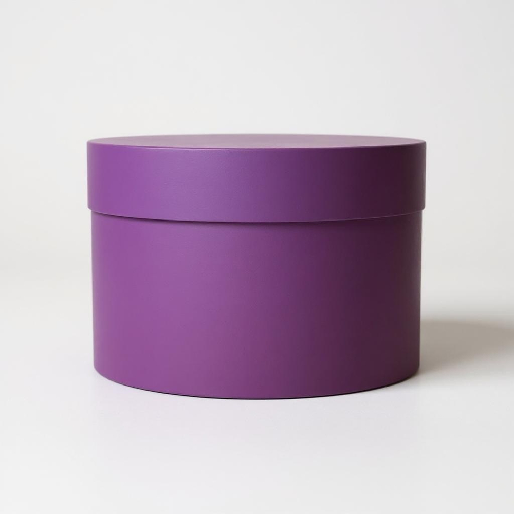 Плотная короткая круглая коробка(без ручек).Цвет: Лиловый.