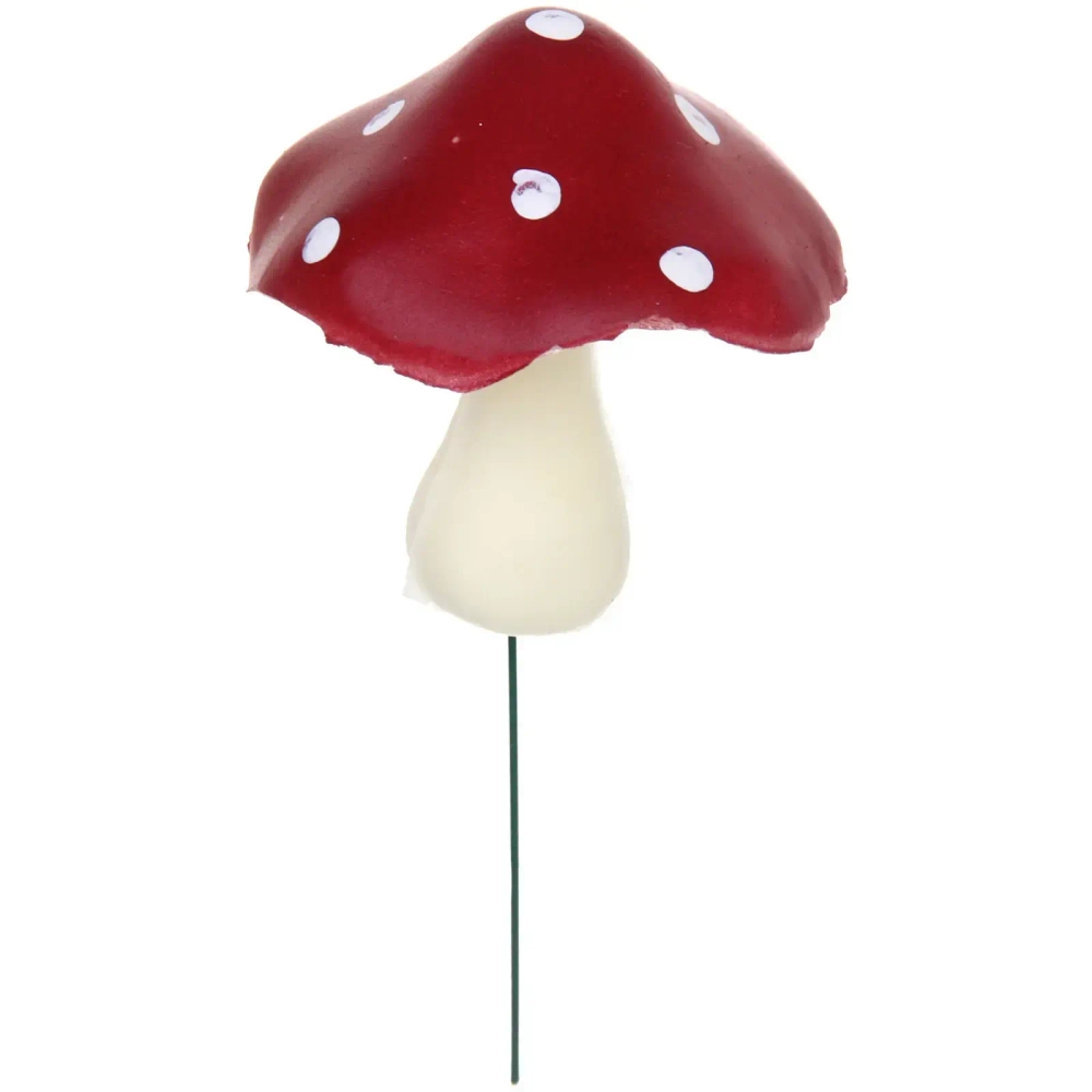 Фигура на спице «Грибочек - Мухомор затейник» 5,5*6 см (общ.высота 10 см), бордовый