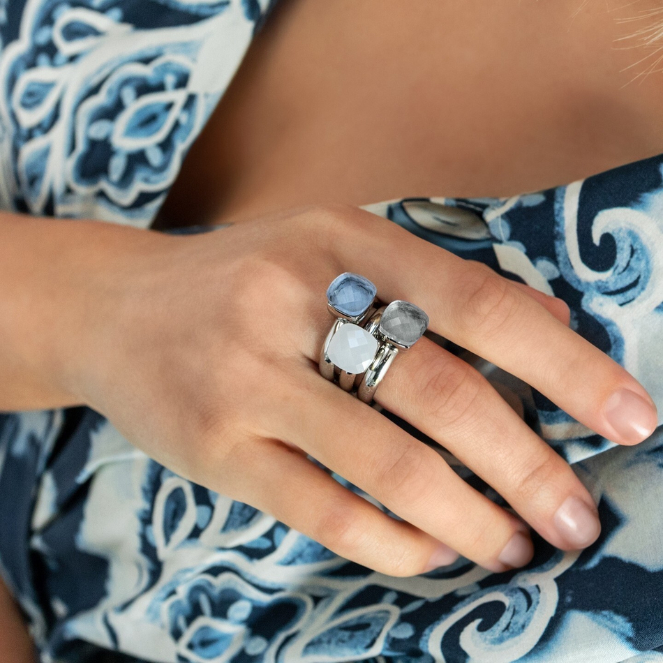 Кольцо Qudo Firenze arctic blue opal 18.5 мм 612174 BL/S