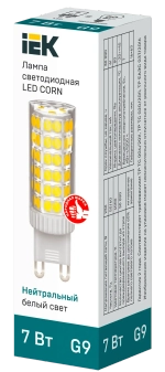 Лампа светодиодная CORN капсула 7Вт 230В 4000К керамика G9 IEK