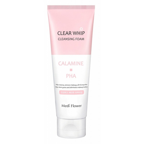 Пенка для умывания минеральная с каламином и PHA кислотами Medi Flower Calamine Clear Whip Cleansing Foam 120мл