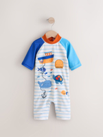 Костюм плавательный слитный для мальчика Next E91-833, Белый, Синий