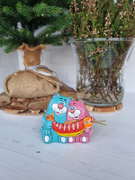 Коты рыбаки ёлочная игрушка из фарфора