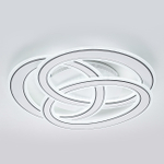 Потолочный светодиодный светильник 140Вт, 5590лм, 3000-6000K, Ra>80, плавная регулировка мощности, изменение цветовой температуры, ночник, пульт, металл/акрил, белый/черный