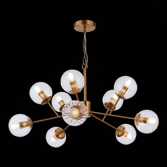 SLE220803-10 Светильник подвесной Латунь/Прозрачный E14 10*40W