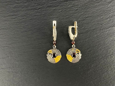 Серьги длинные "Вещие вОроны".