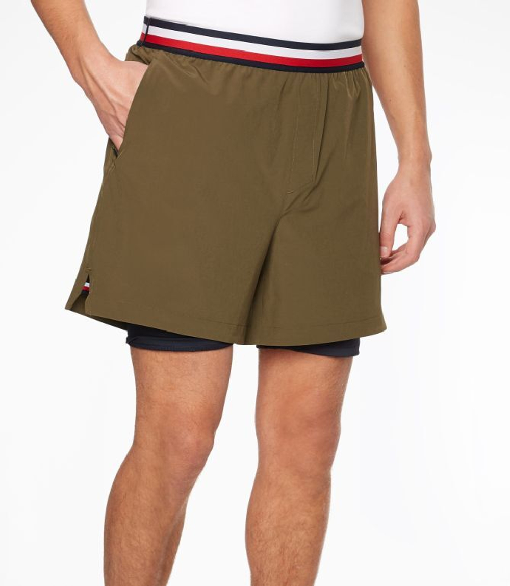 Мужские теннисные шорты Tommy Hilfiger Essentials Training 2in1 Short - зеленый