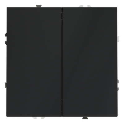 Выключатель с самовозвратом встраиваемый VOLTUM S70 двухклавишный 10А, (графит)