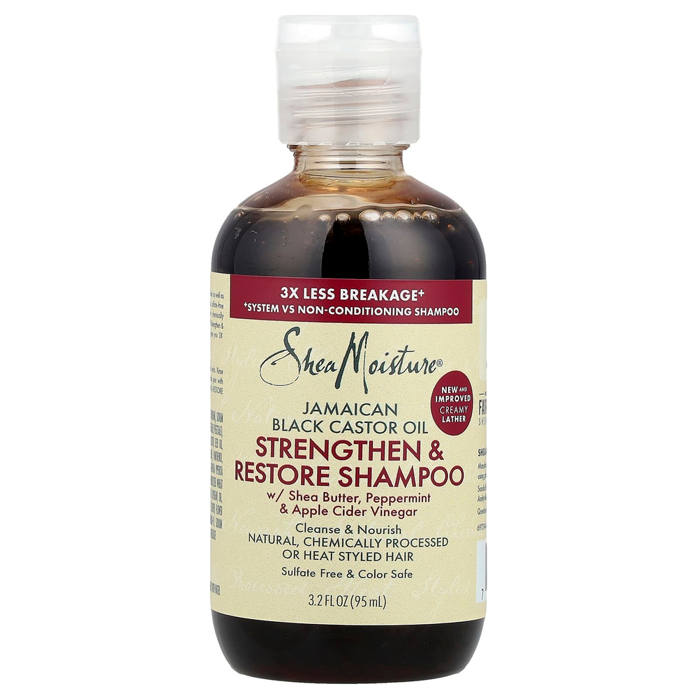 SheaMoisture, Ямайское черное касторовое масло, шампунь для укрепления и восстановления, 95 мл (3,2 жидк. унц.)