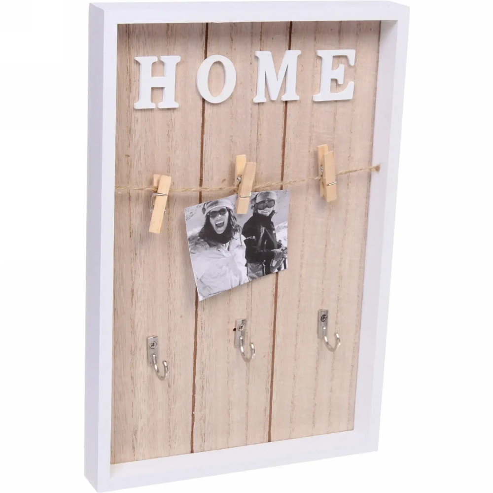 Ключница - органайзер настенная «ТАРТОНА», 3 крючка и 3 прищепки, 30*20см