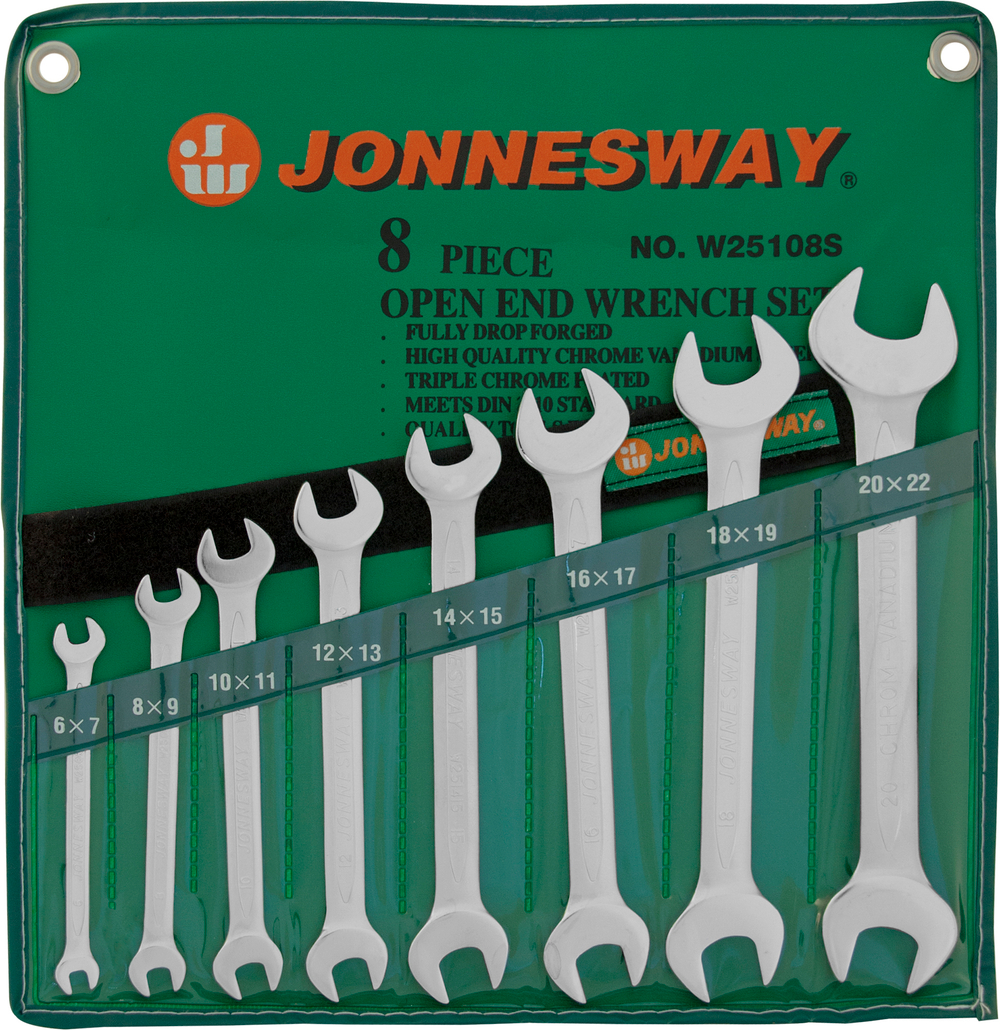 W25108S Набор ключей гаечных рожковых в сумке, 6-22 мм, 8 предметов