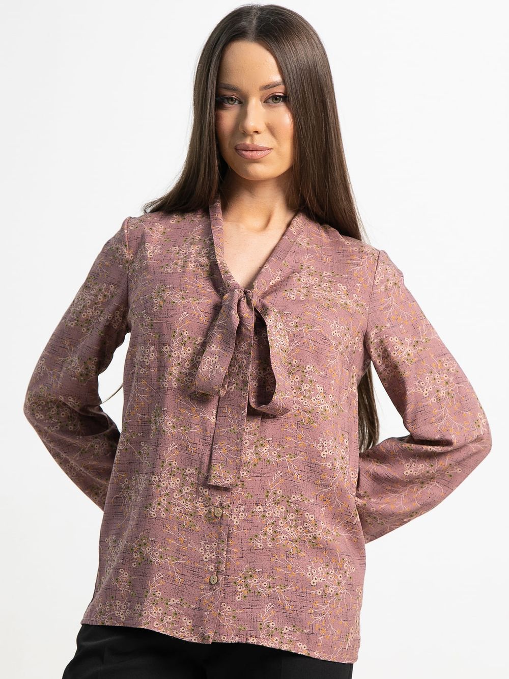 Рубашка с бантом Рузанна (чайная роза) Б15245-10М LT Collection