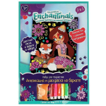 Аппликация-раскраска на бархате 17х23см. "Энчантималс" VEL&FOIL&SANDART-EN2 (Мультиарт)