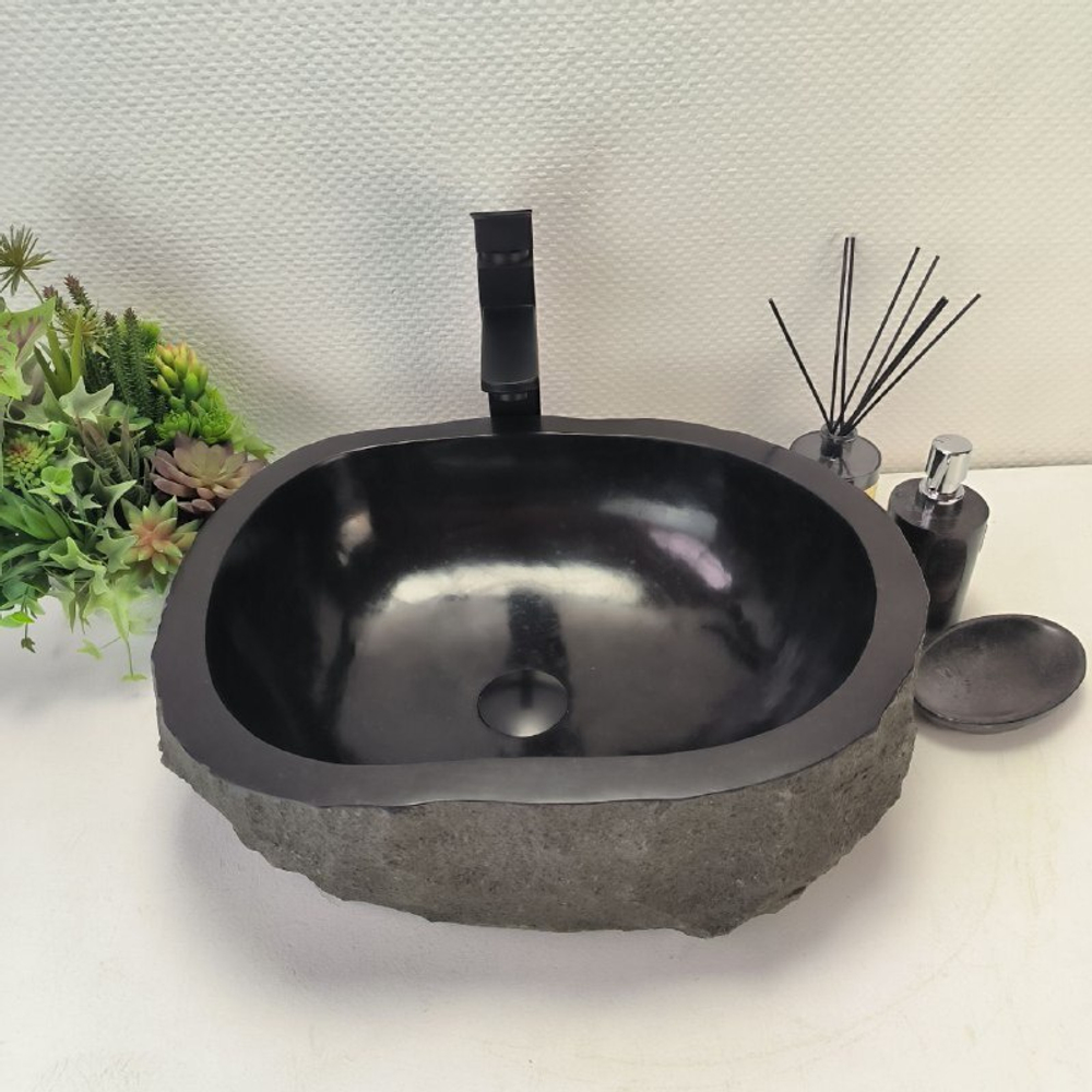 Раковина из андезита Erozy Black EA-62823 51*41*15 114