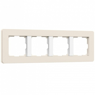 Рамка на 4 поста Werkel Split (айвори/белый, soft-touch) W0043066