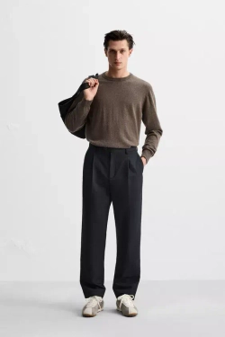 ZARA СВИТЕР ИЗ 100% КАШЕМИРА, КОРИЧНЕВЫЙ С МЕЛАНЖЕВЫМ ЭФФЕКТОМ