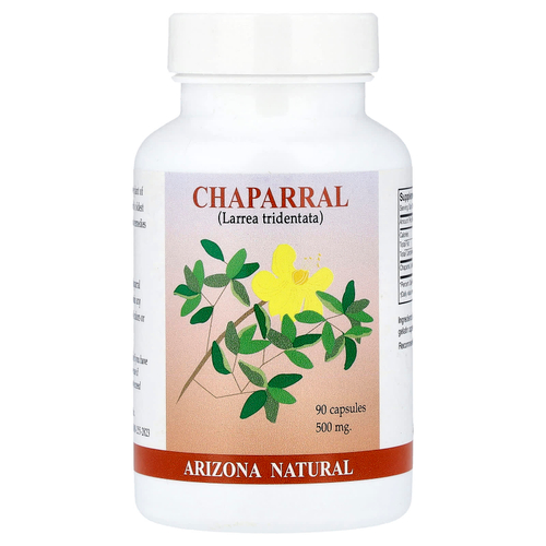 Arizona Natural, чапараль, 90 капсул (500 мг в 1 капсуле)