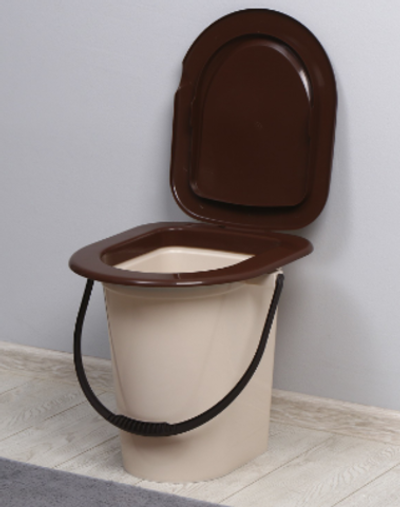 Ведро-туалет, h=40 см, 17 л, съёмный стульчак, бежевое