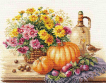 "Натюрморт с тыквой"-5-15 вышивка