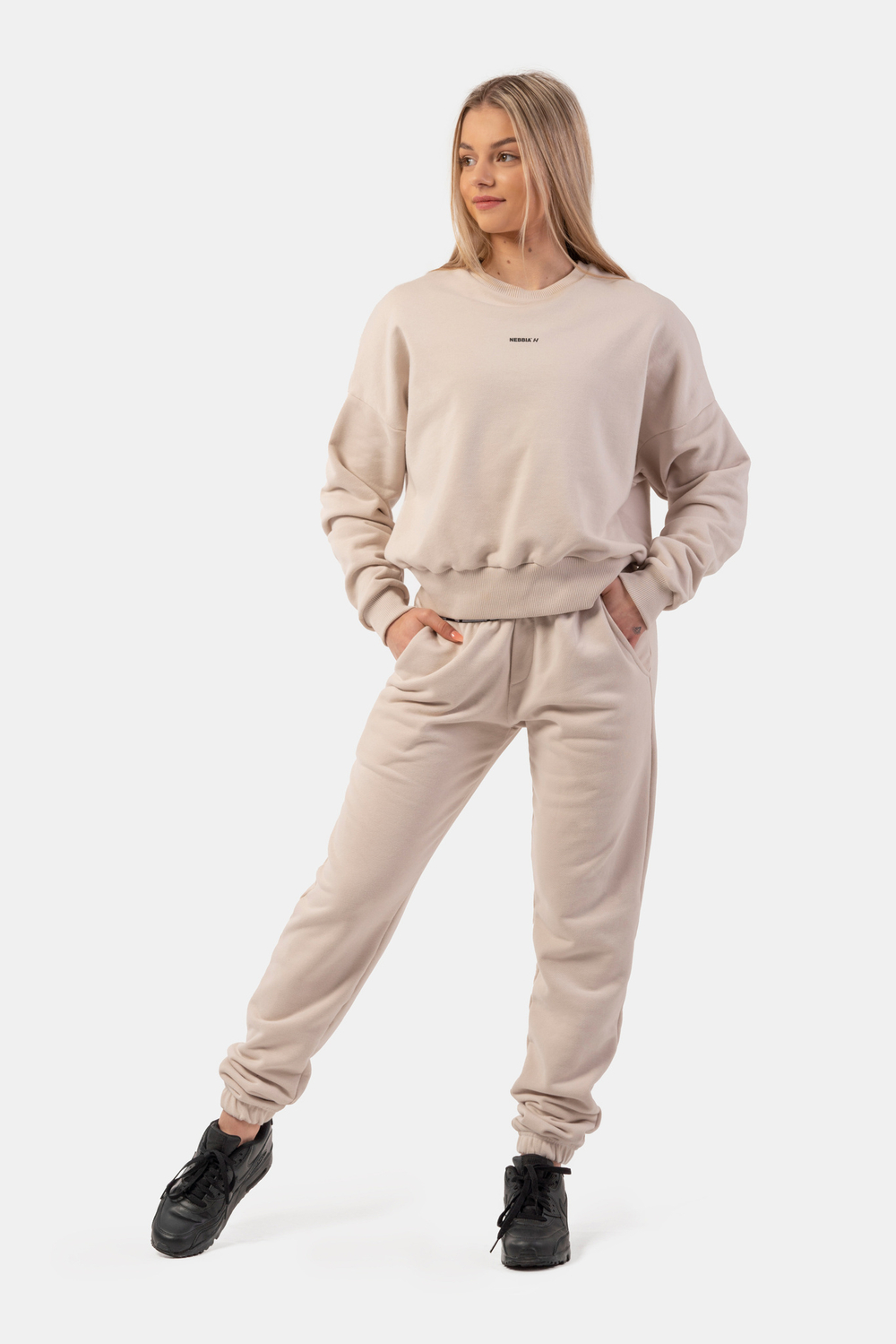 Брюки ICONIC MID-WAIST SWEATPANTS 408 Кремовые
