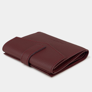 Кожаный кошелек женский, теленок бордового цвета