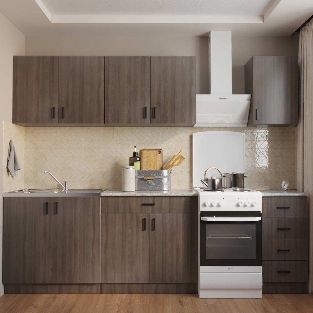 шкаф навесной кухонный с сушкой 60 шимо/ясень темный