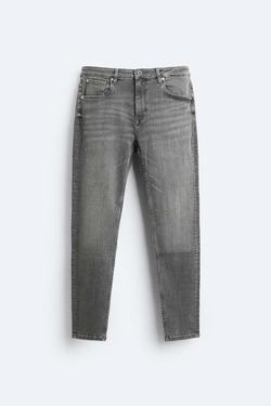 ZARA ДЖИНСЫ SKINNY FIT, СЕРЫЙ