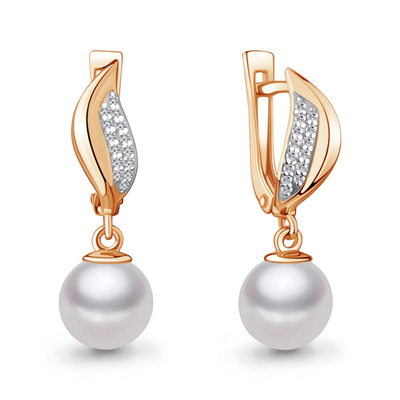 940548Ак Серьги из Золота с бриллиантами, жемчугом