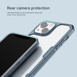 Усиленный чехол с мягкими синими боковыми рамками от Nillkin для iPhone 14 и 13, серия Nature TPU Pro Case