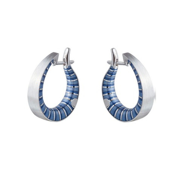 Серьги Конго с синей эмалью, E0177-21/9