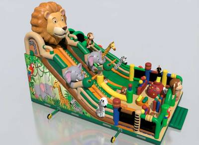 Коммерческий надувной батут «Дикая саванна» 14×9×9 м