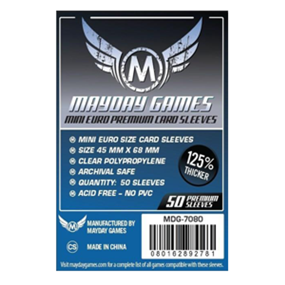 Протекторы для настольных игр Mayday Premium Mini European (45х68) - 50 штук