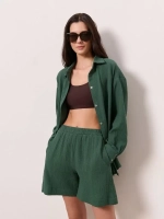 Костюм - пижама с шортами из муслина домашний оверсайз