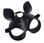 Кожаная маска кошки с ушками (Цвет: черный)