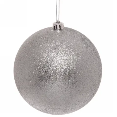 Новогодний шар 20 см «Глиттер», серебро