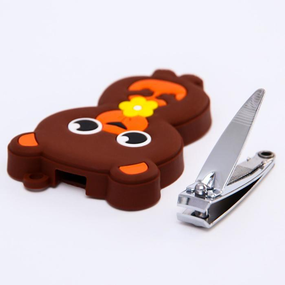 3612545 Детские, маникюрные щипчики - книпсеры «Мишка» с резиновой игрушкой