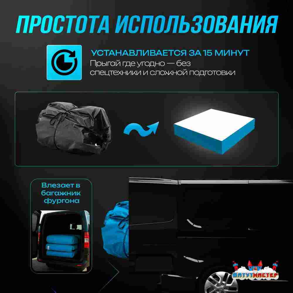 Надувная подушка «AirPit» для приземлений и отработки трюков, 4×4×1,5 м