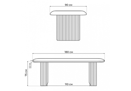 Стол деревянный Woodville Бавария B 180 х 90 черная пленка шагрень, черный, ножки черные