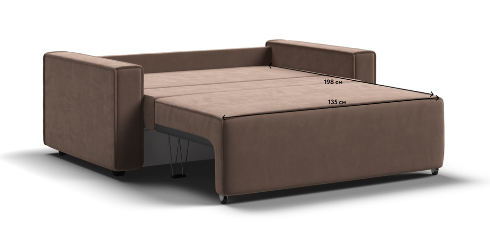 Диван Норд двухместный Велюр Монолит мокко